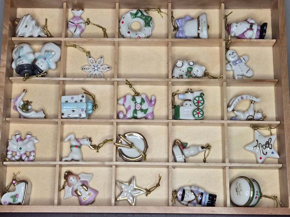 Lenox Jeweled Advent Calendar Ornaments Collection Miniature Christmas